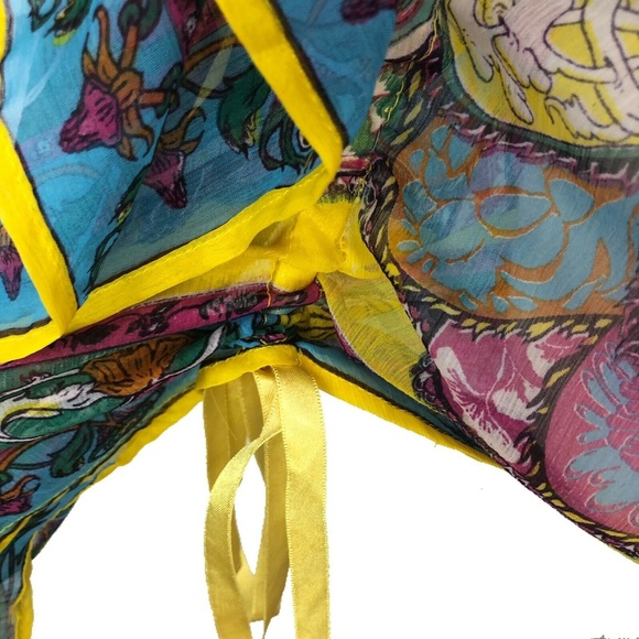 La Noda Hindu Kimono Caftan Sheer Butterfly Top - Picture 5 of 8